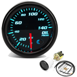 Mechanical 2" 52mm 12V 7 Color LED Oil Pressure Gauge Meter with Sensor 0-140 PSI