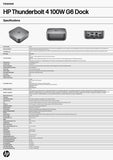 HP Thunderbolt 4 100W G6 Dock Docking Station for Laptop Notebook 9X472UT