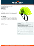 4x Portwest PS54 Lightweight Endurance Plus Work Safety Helmet Hard Hat Yellow Bulk Head Protection for Builder Construction