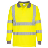 6pcs Portwest EC11 Eco Hi Vis Polo Long Sleeve Shirt Yellow Bulk Work Safety Workwear Reflective Tape High Visibility Class DNC Day & Night