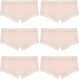 6 Pack Jockey Parisienne Classic Boyleg Lace Womens Underwear Panties Dusk Beige Bulk WWLF