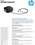 HP USB-C Dock G5 100W Docking Station For Laptop Notebook 5TW10AA