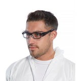 2x Portwest PS30 Over-Spectacles Work Safety Goggles Glasses Eye Protection Clear Side Shield Bulk Lightweight Adjustable Transparent Protective Eyewear