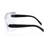 2x Portwest PS30 Over-Spectacles Work Safety Goggles Glasses Eye Protection Clear Side Shield Bulk Lightweight Adjustable Transparent Protective Eyewear