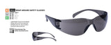 2x Portwest PW32 Wrap Around Spectacles Dark Safety Glasses Smoke Black Tinted Bulk Goggles Sunglasses Eye Protection Eyewear