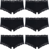 6 Pack Jockey Parisienne Classic Boyleg Lace Womens Underwear Panties Black Bulk WWLF