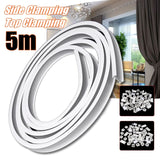5M Flexible Bendable Curtain Straight Bay Rod Rail Track for Wall Ceiling Window