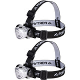 2x Portwest PA50 LED Head Light Torch Adjustable Battery Headlight Headlamp Bulk