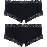 2x Jockey Parisienne Classic Boyleg Lace Womens Underwear Panties Black Bulk WWLF