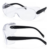 2x Portwest PS30 Over-Spectacles Work Safety Goggles Glasses Eye Protection Clear Side Shield Bulk Lightweight Adjustable Transparent Protective Eyewear