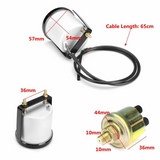 Mechanical 2" 52mm 12V 7 Color LED Oil Pressure Gauge Meter with Sensor 0-140 PSI