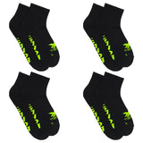 4 Pairs Bonds X-Temp 1/4 Quarter Crew Mens Cotton Sports Black Socks Bulk Above Ankle SXX72N