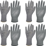 4 Pair Safetyware Flexiplus PU Coated Work Safety Gloves Bulk for Gardening Mechanic Construction General Purpose Driver