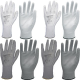 4 Pair Safetyware Flexiplus PU Coated Work Safety Gloves Bulk for Gardening Mechanic Construction General Purpose Driver