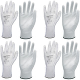 4 Pair Safetyware Flexiplus PU Coated Work Safety Gloves Bulk for Gardening Mechanic Construction General Purpose Driver