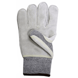 5 Pair Safetyware Heavy Duty Level 5 Cut Resistant Leather Palm Work Gloves Bulk for Gardening Mechanic Construction Builder General Purpose