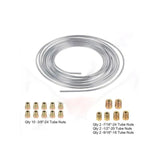 25Ft Coil Roll 3/16" Steel Zinc Brake Line Tube Fuel Tubing Kit + 16 Nut Fitting