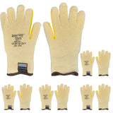 5 Pair Safetyware Level 5 Reinforced Cut Resistant Safety Work Gloves Bulk String Knit for Garden Mechanic Construction Builder General Purpose