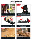 Enjoywood XK4 Pocket Hole Jig Kit Dowel Drill Angle Guide Woodworking Tool Bits
