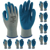 8 Pair Safetyware Gripper Cut Oil Resistant Proof Safety Work Gloves Rubber Palm Coated Bulk for Gardening Mechanic Construction General Purpose