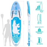 FunWater 10'5" Inflatable Stand Up SUP Paddle Board Surfboard Kayak Complete Set
