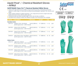 4 Pair Safetyware Chem-Pro Heavy Duty Chemical Resistant Nitrile Work Gloves Bulk Long 18mil Thick Green for Cleaning Oil Dishwashing Kitchen Mechanic General Purpose