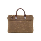 ONA The Kingston 15" Laptop Briefcase Canvas Leather Case Shoulder Bag Field Tan
