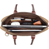 ONA The Kingston 15" Laptop Briefcase Canvas Leather Case Shoulder Bag Field Tan