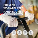 4 Pair Safetyware Flexiplus PU Coated Work Safety Gloves Bulk for Gardening Mechanic Construction General Purpose Driver