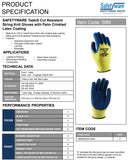 3 Pair Safetyware Anti Cut Resistant Proof Palm Coated Safety Gloves Level 5 Bulk for Gardening Mechanic Construction General Purpose