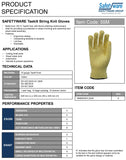 5 Pair Safetyware Level 5 Reinforced Cut Resistant Safety Work Gloves Bulk String Knit for Garden Mechanic Construction Builder General Purpose