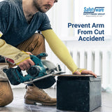 2pair Safetyware 18" Safety Protection Cut Resistant Sleeves Work Gloves Level 5 Arm Guard Level 5 Bulk for Gardening Mechanic Construction General Purpose