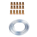 25Ft Coil Roll 3/16" OD Steel Zinc Brake Line Fuel Tubing Kit 15 Nuts Fittings