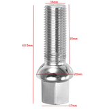 35mm M14x1.5 Car Thread Silver Wheel Tire Screw Radius Lug Nut Bolt For Audi