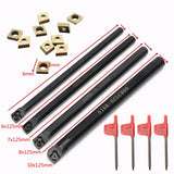 6/7/8/10mm Turning Tool Holder Lathe Boring Bar CCMT0602 Carbide Inserts with T8 Wrench