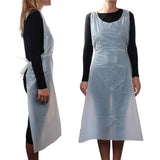 200x Safetyware HDPE Plastic Cover Waterproof Disposable Aprons Gown White Bulk Pack