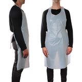 200x Safetyware HDPE Plastic Cover Waterproof Disposable Aprons Gown White Bulk Pack