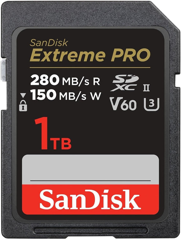 SanDisk Extreme Pro SDXC SDSDXEP 1TB 280MB/s V60 U3 C10 UHS-II SD Memory Card