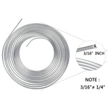 25Ft Coil Roll 3/16" OD Steel Zinc Brake Line Fuel Tubing Kit 15 Nuts Fittings