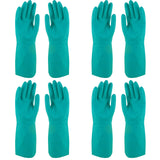 4 Pair Safetyware Chem-Pro Heavy Duty Chemical Resistant Nitrile Work Gloves Bulk Long 18mil Thick Green for Cleaning Oil Dishwashing Kitchen Mechanic General Purpose