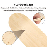 80 cm 7 Layer DIY Blank Skateboard Deck Natural Maple Wood Double Concave Plates