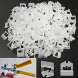 200Pcs 1mm Tile Tiling Leveling Levelling System Floor Spacer Plastic Clip Tool