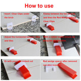 200Pcs 1mm Tile Tiling Leveling Levelling System Floor Spacer Plastic Clip Tool