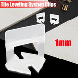 200Pcs 1mm Tile Tiling Leveling Levelling System Floor Spacer Plastic Clip Tool