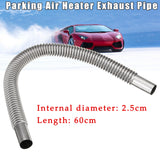 60cm 2.5cm Car Parking Diesel Air Heater Tank Exhaust Pipe Vent Hose Tube Stainless Steel