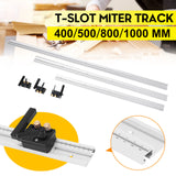 Aluminum Alloy T-track T-slot Miter Bar Woodworking Jig Stop Tools 400-1220mm