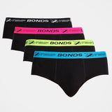 8 Pack Bonds X-Temp Briefs Mens Cotton Sports Undies Underwear Black MXEG4A Bulk