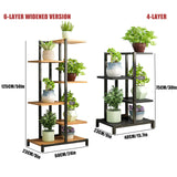 4/6 Tr Indoor Outdoor Metal Plant Flower Pot Display Rack Stand Bookshelf Shelf