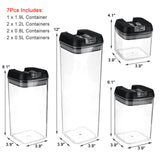 7 Pcs Airtight Plastic Food Storage Container Set Kitchen Organiser Lids Box