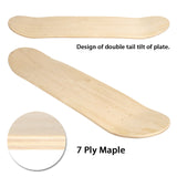 80 cm 7 Layer DIY Blank Skateboard Deck Natural Maple Wood Double Concave Plates